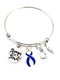 Dark Navy Blue Ribbon - Stronger than the Storm Charm Bracelet