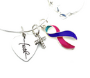 Pink Purple Teal (Thyroid) Ribbon Necklace - Faith