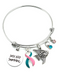 Pink & Teal (Previvor) Ribbon Charm Bracelet - Just Keep Swimming