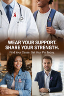 Pick Your Ribbon Pin - Cancer Survivor / Chronic Illness / Awareness Lapel. Lab Coat, Lanyard, Hat Pin