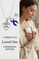 Pink Ribbon Necklace - A Piece of My Heart Is In Heaven / Memorial, Sympathy Gift - Rock Your Cause Jewelry