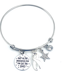 White Ribbon Bracelet - Only in Darkness Can You See Stars