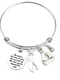 White Ribbon Charm Bracelet -She Stood In The Storm / Adjusted Her Sails