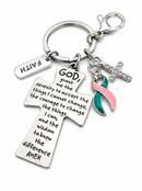 Choose Your Awareness Ribbon Color Faith Keychain – Cancer Survivor, Warrior & Chronic Illness Gift