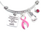 Pink Ribbon Charm Bracelet - If God Gives Us Only What We Can Handle ... He Must Think I'm A Badass