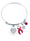 Red Ribbon Charm Bracelet - Only in Darkness Can We See The Stars