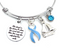 Light Blue Ribbon - She Stood in the Storm / Adjusted Her Sails Charm Bracelet