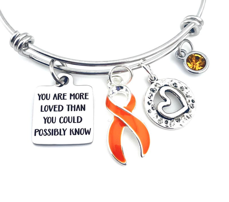 Orange Ribbon Bracelet - You Are More Loved Than You Could Possibly Know