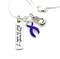 Purple Ribbon Necklace - This is Tough, But So Am I / Boxing Glove Charm