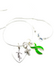 Lime Green Ribbon Faith Necklace