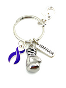 Purple Ribbon Boxing Glove Warrior Keychain