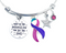 Pink Purple Teal (Thyroid Cancer) Ribbon Bracelet - Only in Darkness Can You See The Stars