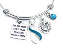 Teal & White Ribbon Bracelet - You Are More Loved Than You Could Possibly Know