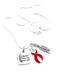 Red Ribbon Necklace - Kind Hear, Fierce Mind, Brave Spirit / Feather