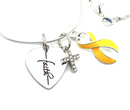 Gold Ribbon Faith Necklace / Encouragement Gift