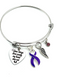 Violet Purple Ribbon Charm Bracelet - Your Wings Were Ready, My Heart Was Not