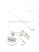 White Ribbon Necklace - I Am With You Always - Matthew 28:20