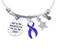 Purple Ribbon Charm Bracelet - Only in Darkness Can You See the Stars