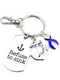 Blue & Purple Ribbon - Refuse to Sink / Encouragement Keychain