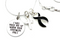 Black Ribbon Necklace - I Will Hold You Up When Your Strength Fails Necklace