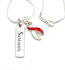 Red & White Ribbon Survivor Necklace - Rock Your Cause Jewelry