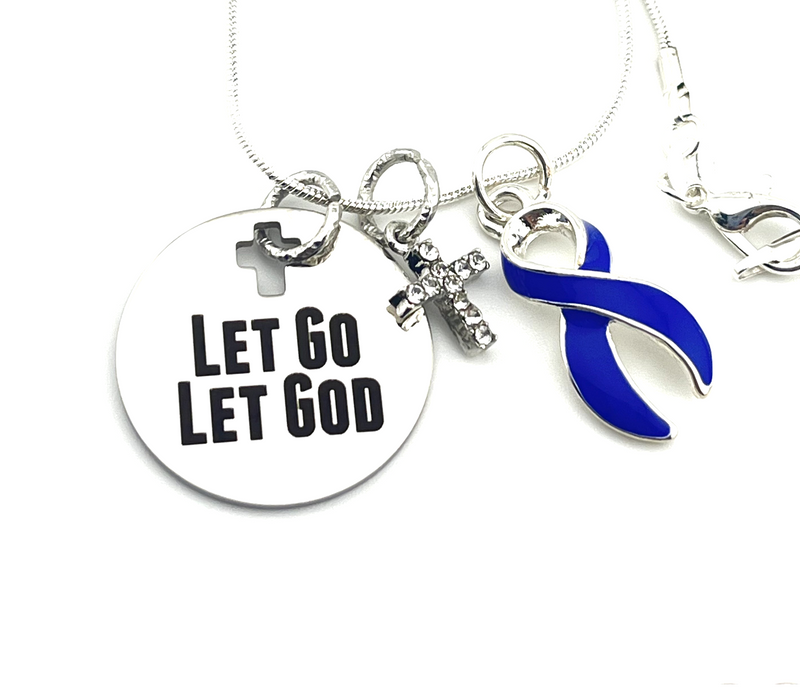 Periwinkle Ribbon Necklace - Let Go. Let God