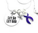 Violet Purple Ribbon Necklace - Let Go, Let God