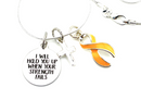 Peach Ribbon Necklace - I Will Hold You Up When Your Strength Fails