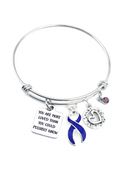 Violet Purple Ribbon Charm Bracelet - You Are More Loved Than You Could Possibly Know