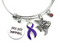 Purple Ribbon Charm Bracelet / Just Keep Swimming