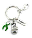 Green Ribbon Boxing Glove / Warrior Keychain