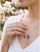 A Piece of My Heart Is in Heaven Memorial Necklace – White Awareness Ribbon Jewelry, Sympathy & Remembrance Gift
