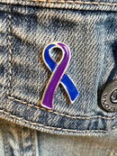 Blue & Purple Ribbon / Lapel Hat Pin / Rheumatoid Arthritis Awareness - Rock Your Cause Jewelry