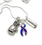 Blue & Purple Ribbon Boxing Glove Necklace