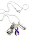 Blue & Purple Ribbon Boxing Glove Necklace