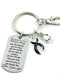 Black Ribbon Encouragement Quote Keychain - Don't Give Up