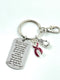 Burgundy Ribbon Encouragement Poem / Quote Keychain - Don't Give Up