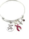 Let Your Faith Be Bigger Fear - Burgundy Ribbon Charm Bracelet