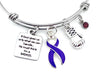 Violet Purple Ribbon Charm Bracelet - If God Gives Us Only What We Can Handle, He Must Think I'm A Badass