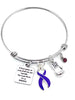 Violet Purple Ribbon Charm Bracelet - If God Gives Us Only What We Can Handle, He Must Think I'm A Badass
