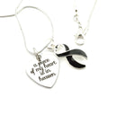 Black Ribbon Sympathy / Memorial Necklace - A Piece of my Heart is in Heaven - Rock Your Cause Jewelry