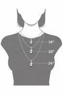 ALS Awareness Necklace – Navy & White Striped Ribbon, Boxing Glove & Warrior Charm – Amyotrophic Lateral Sclerosis Support Gift