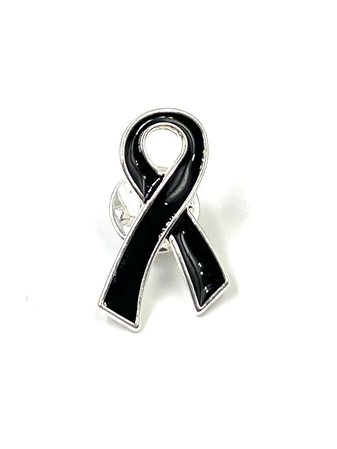 Black Ribbon / Lapel Hat Pin / Melanoma Awareness / Skin Cancer Survivor / Wedding Accessory