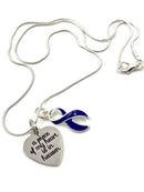 Violet Purple Ribbon Necklace - A Piece of My Heart Is In Heaven