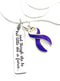 Purple Ribbon Necklace - and Though She But Little, She is Fierce