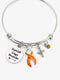 Orange Ribbon Charm Bracelet - Let Your Faith Be Bigger Than Your Fear