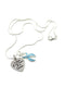 Light Blue Ribbon Sympathy Necklace - A Piece of my Heart Memorial