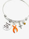 Orange Ribbon Charm Bracelet - Let Your Faith Be Bigger Than Your Fear