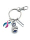 Pink & Teal (Previvor) Ribbon Keychain - Boxing Glove / Warrior Key Chain