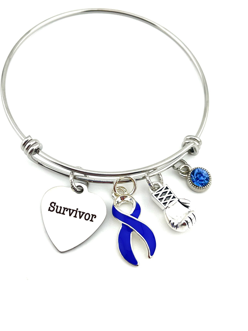 Periwinkle Ribbon Survivor Charm Bracelet